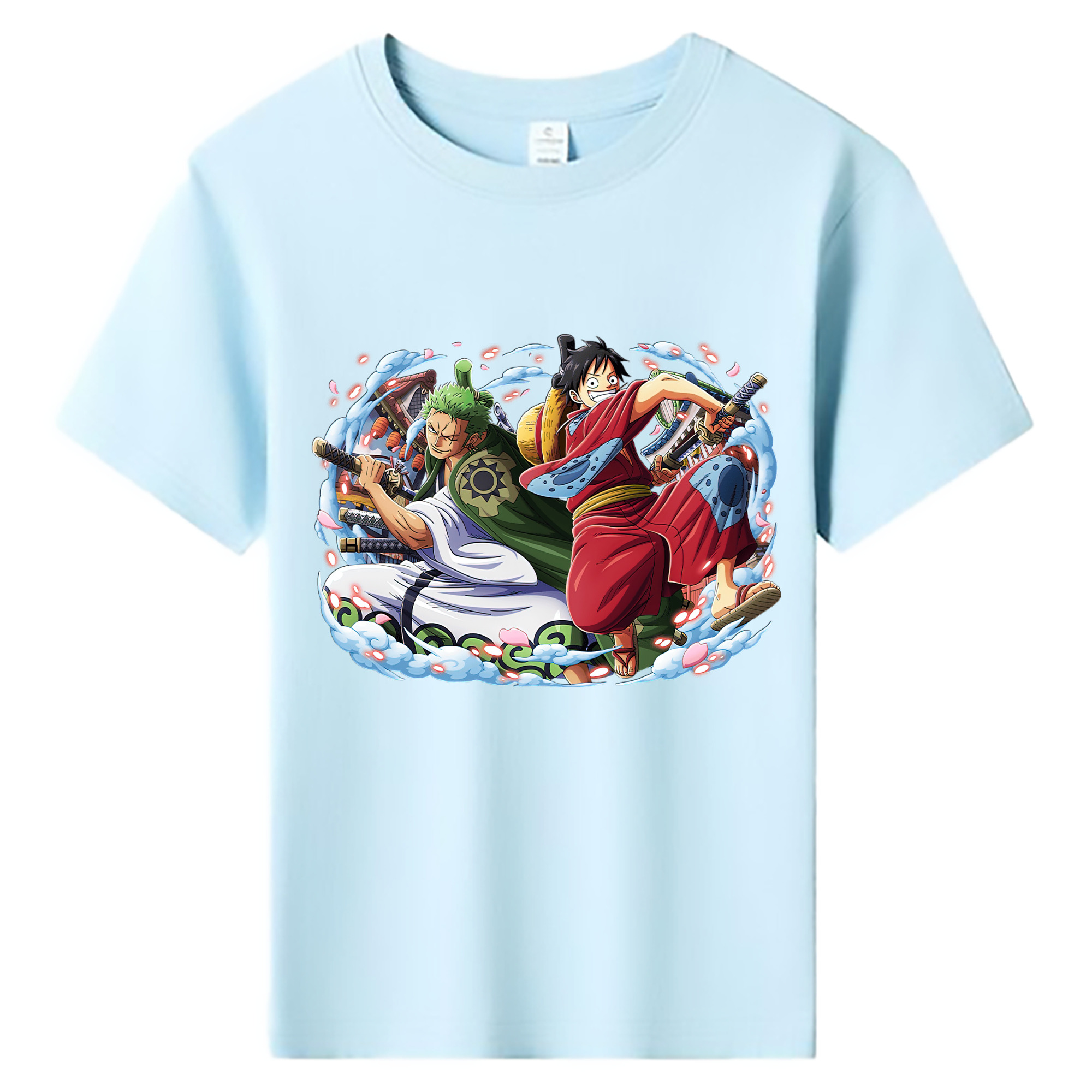 ワンピース モンキー・D・ルフィ ONE PIECE Monkey D. Luffy 綿100％キッズTシャツ（フロントプリント）